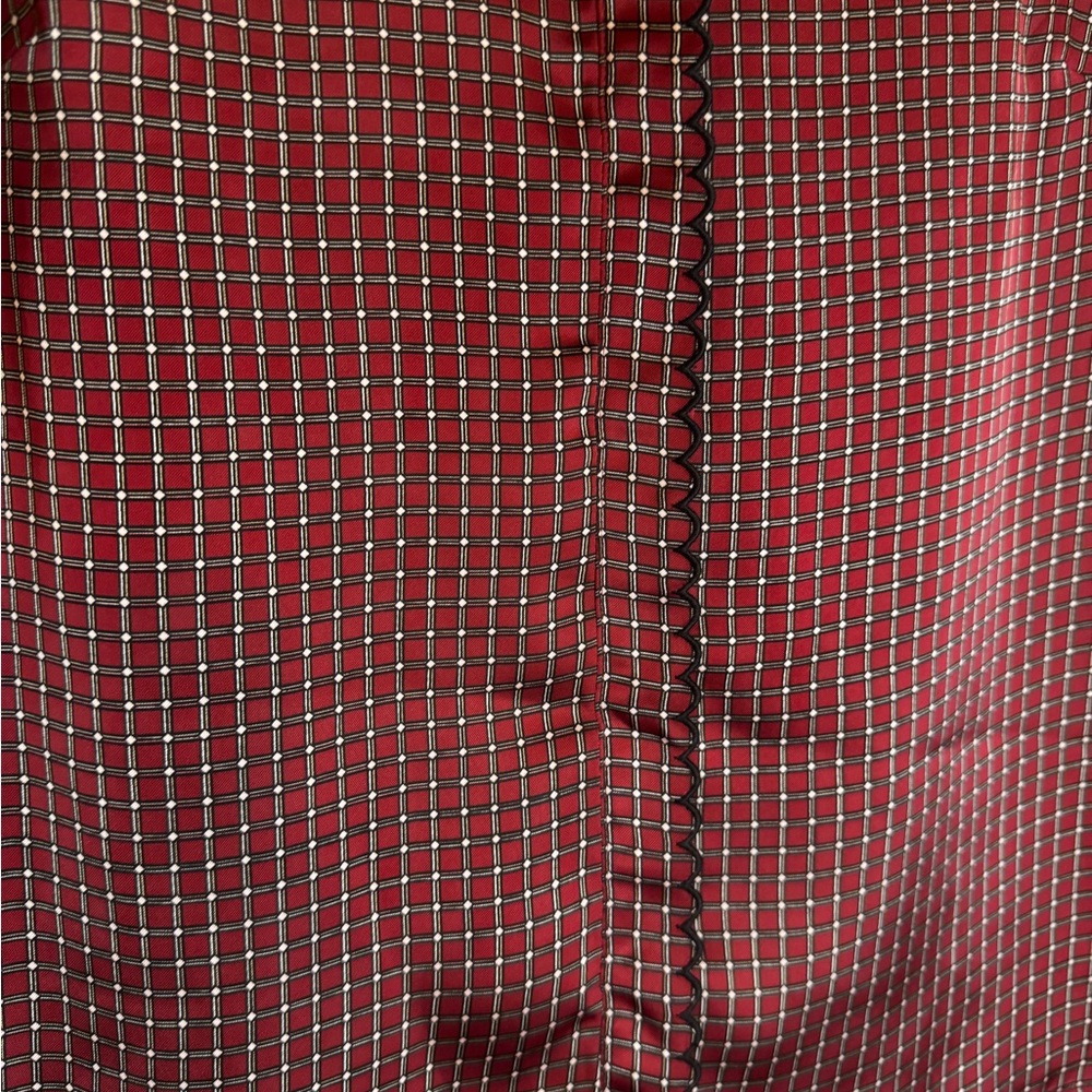 CeCe Burgundy Checkered Blouse NWT - Picture 2 of 11